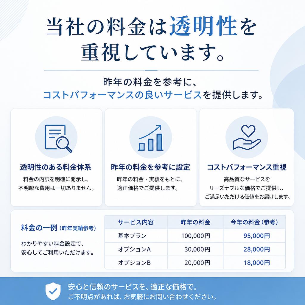 5. 昨年の料金を参考に