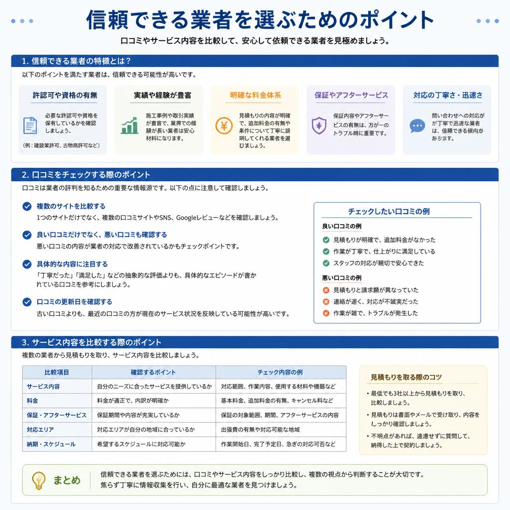 業者選びのポイント