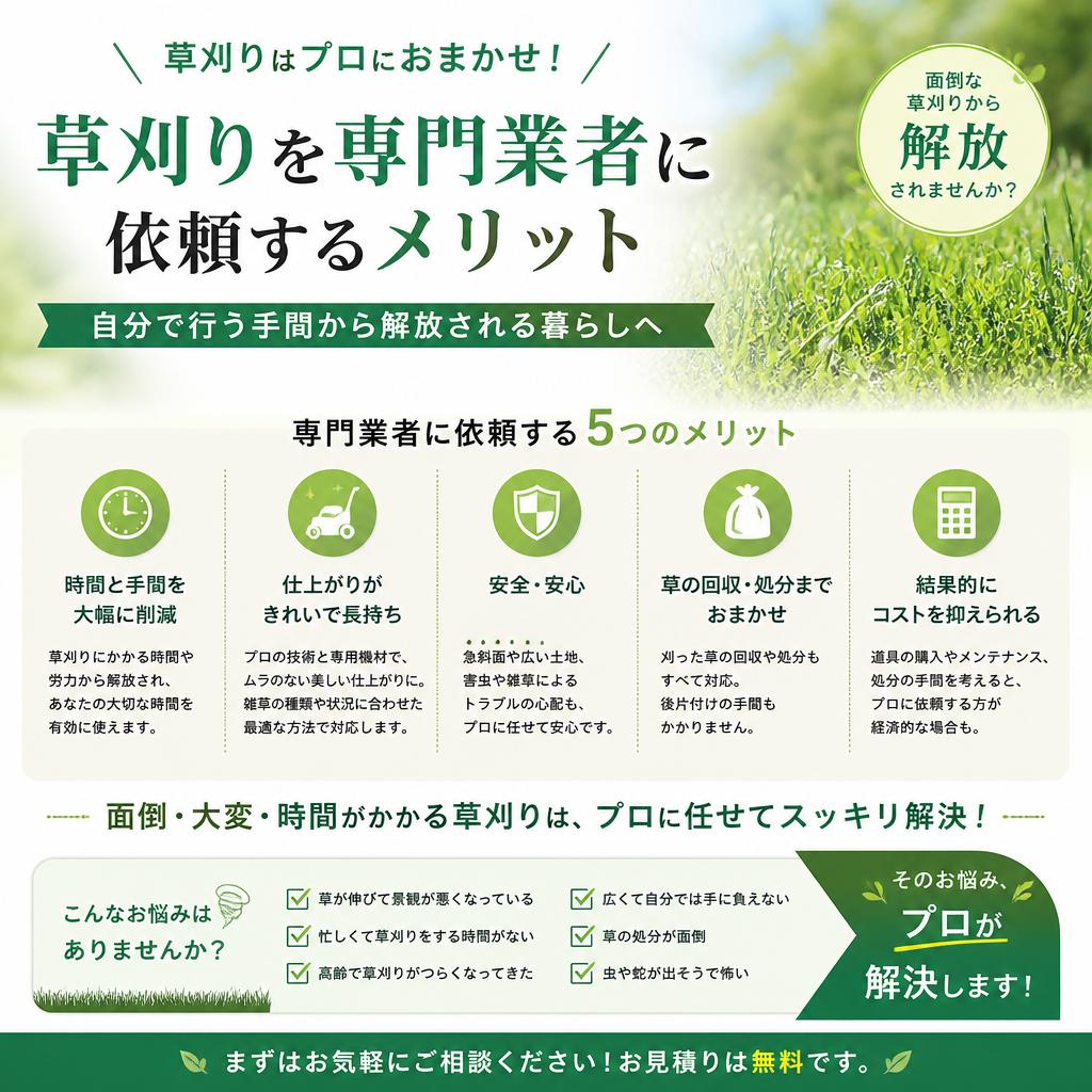 5. 草刈りのプロに任せるメリット