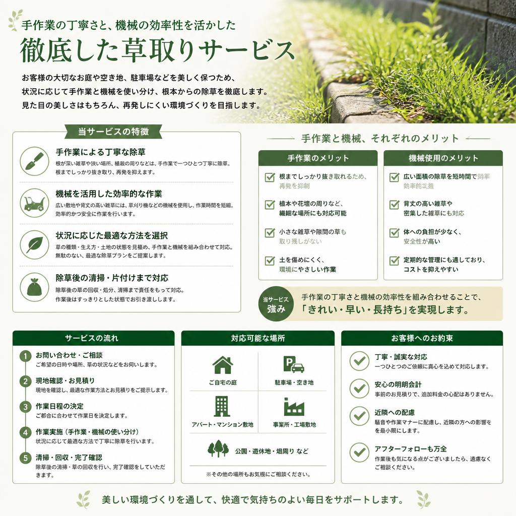 当社の草取りサービス