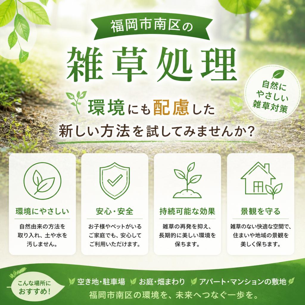 福岡市南区の雑草処理、環境にも配慮した新しい方法を試してみませんか？