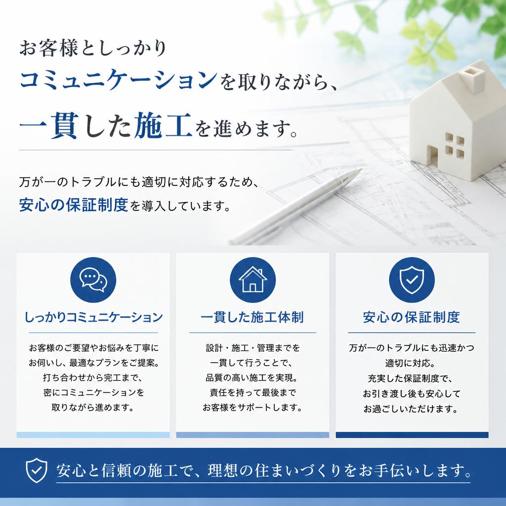 施工の流れと安心保証