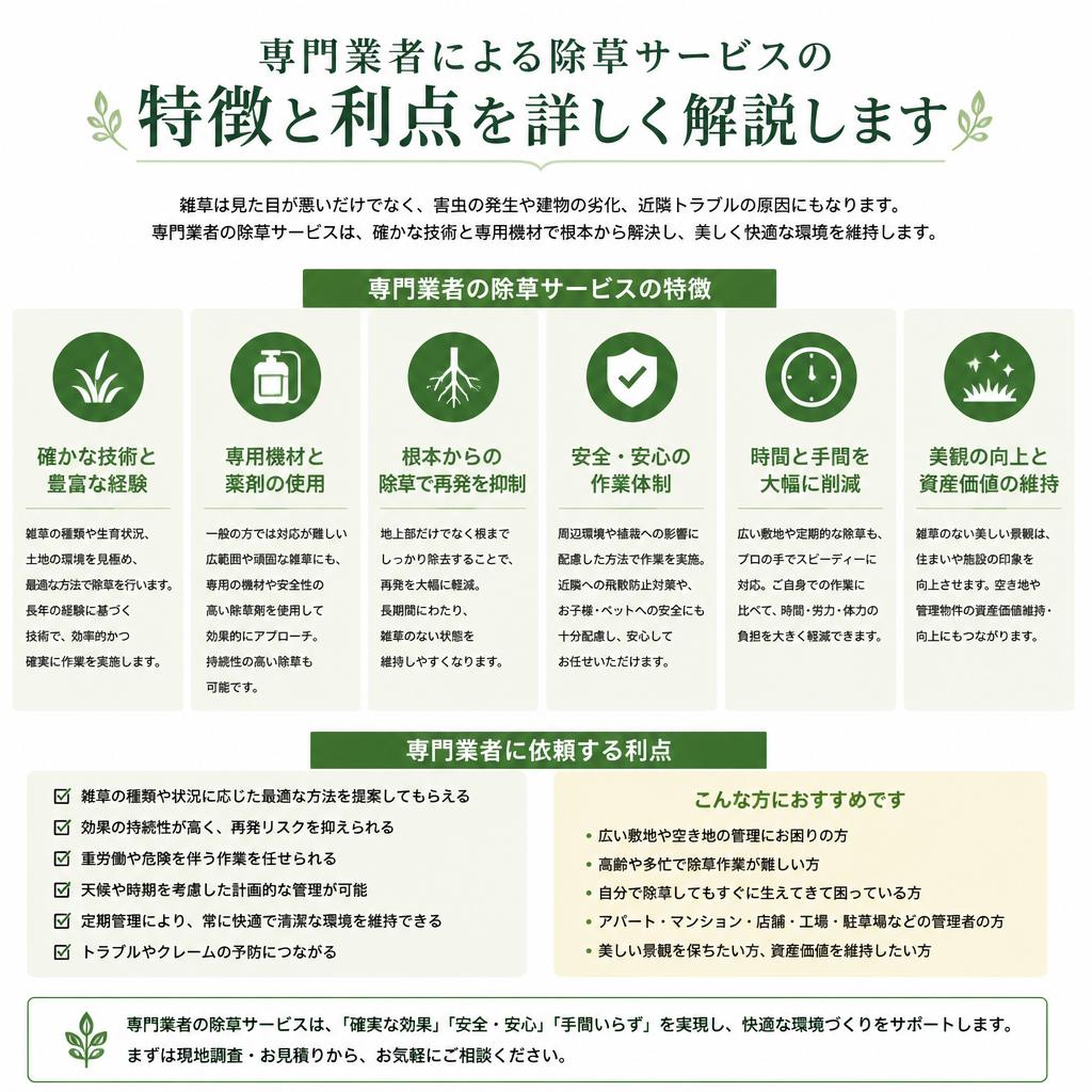 雑草対策はプロにお任せ！