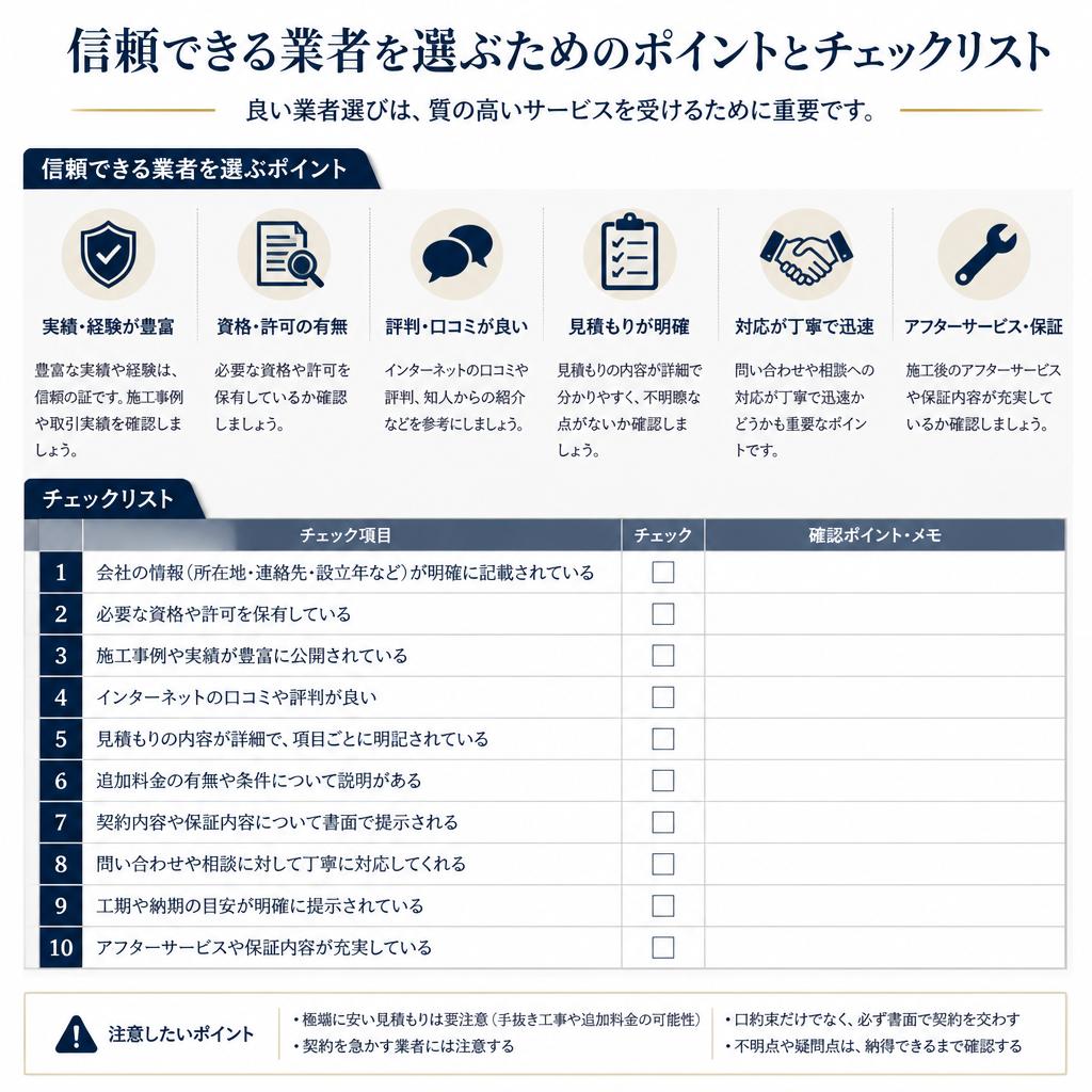 業者選びのポイント