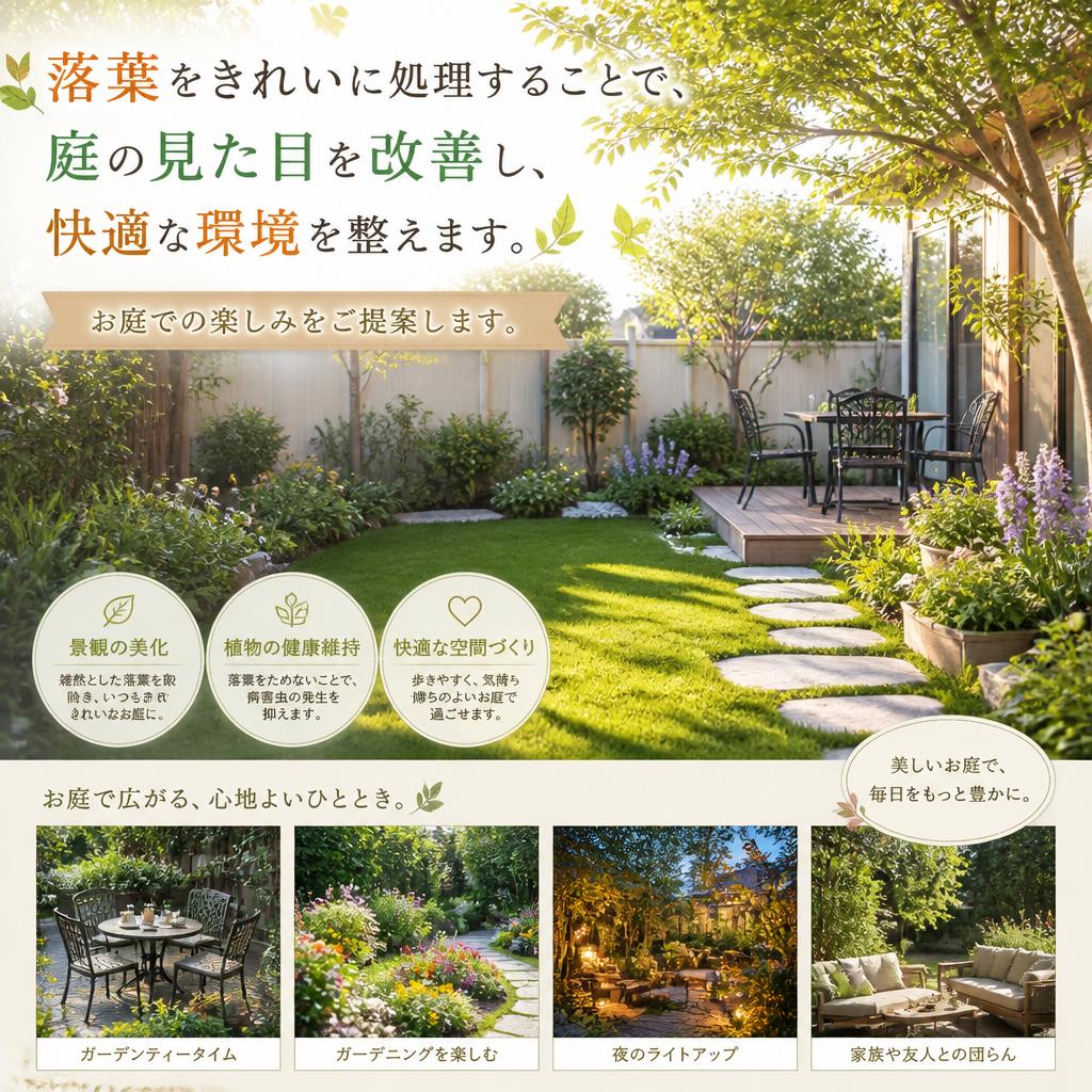 落葉処理で快適な空間作り