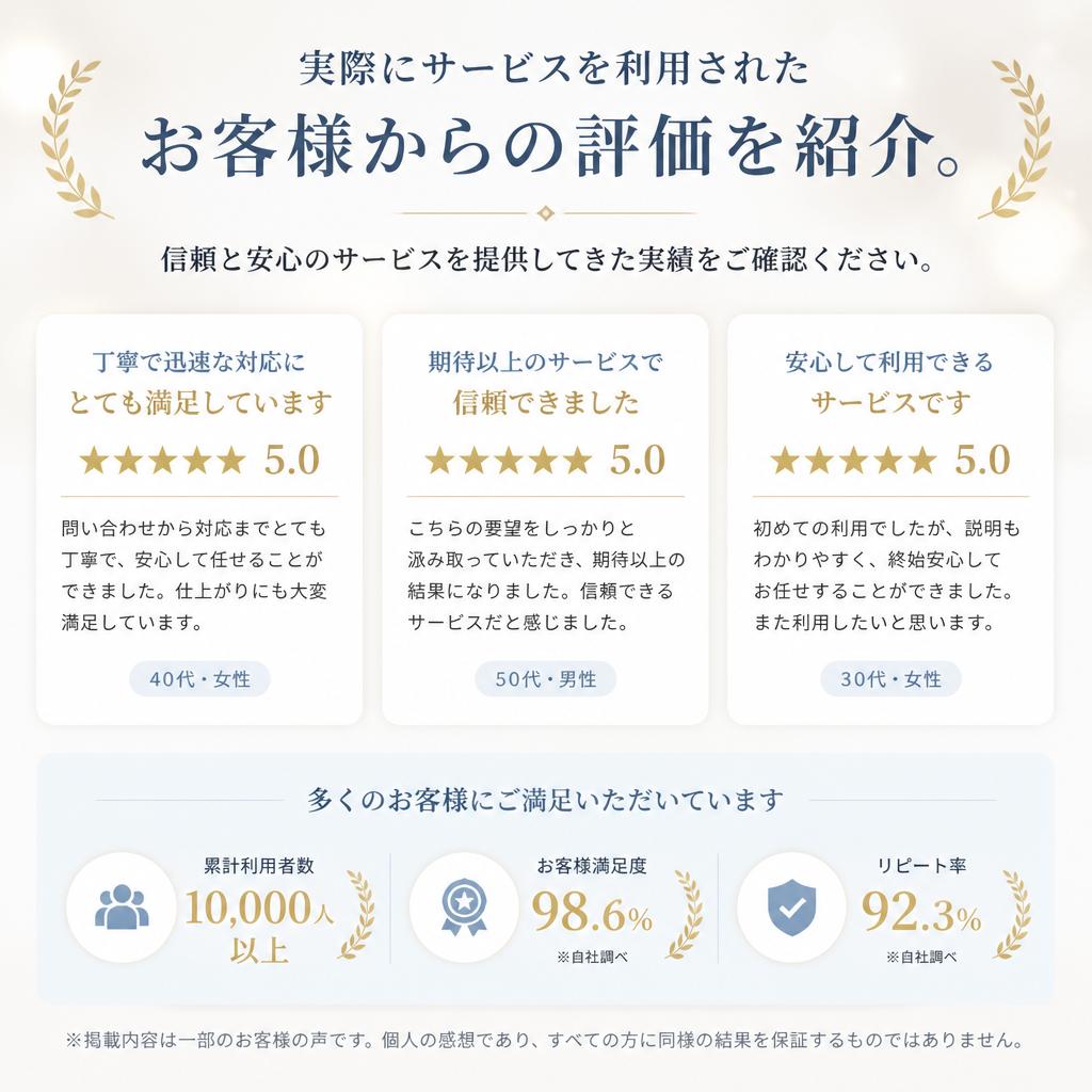 お客様の声と実績