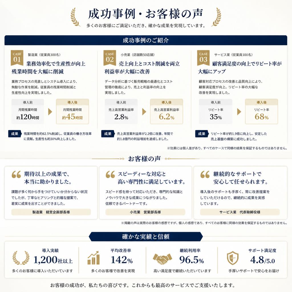 実績とお客様の声