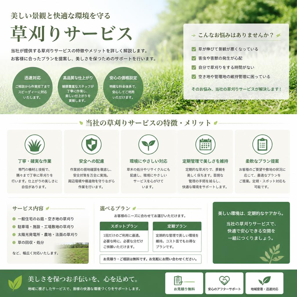 当社の草刈りサービス