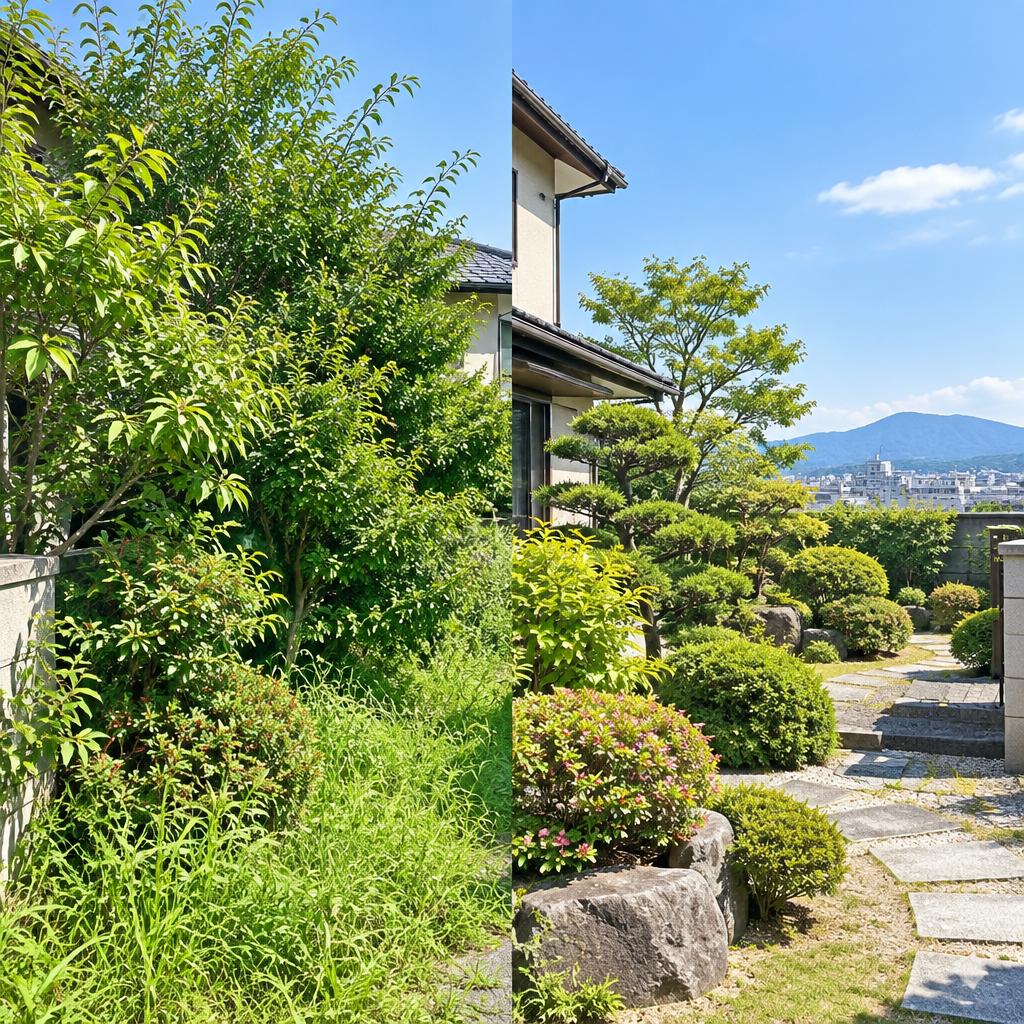 庭木の伸びすぎ、そろそろ整えませんか？大野城市の剪定・草刈りで、庭の美しさを気持ちよく維持管理。
