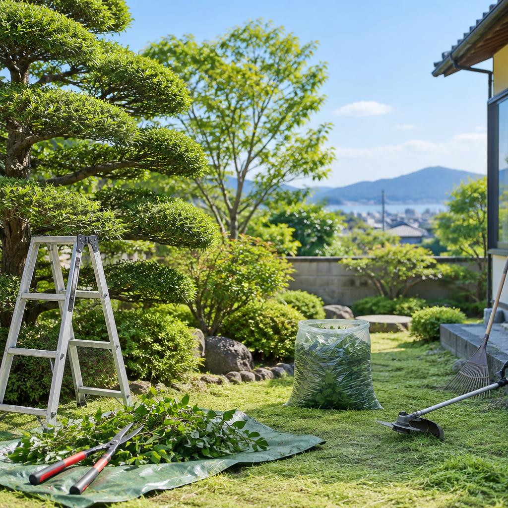 早良区の庭仕事、信頼できるプロにお任せ。剪定から草刈り・後片付けまで、すっきり気持ちよい庭へ。