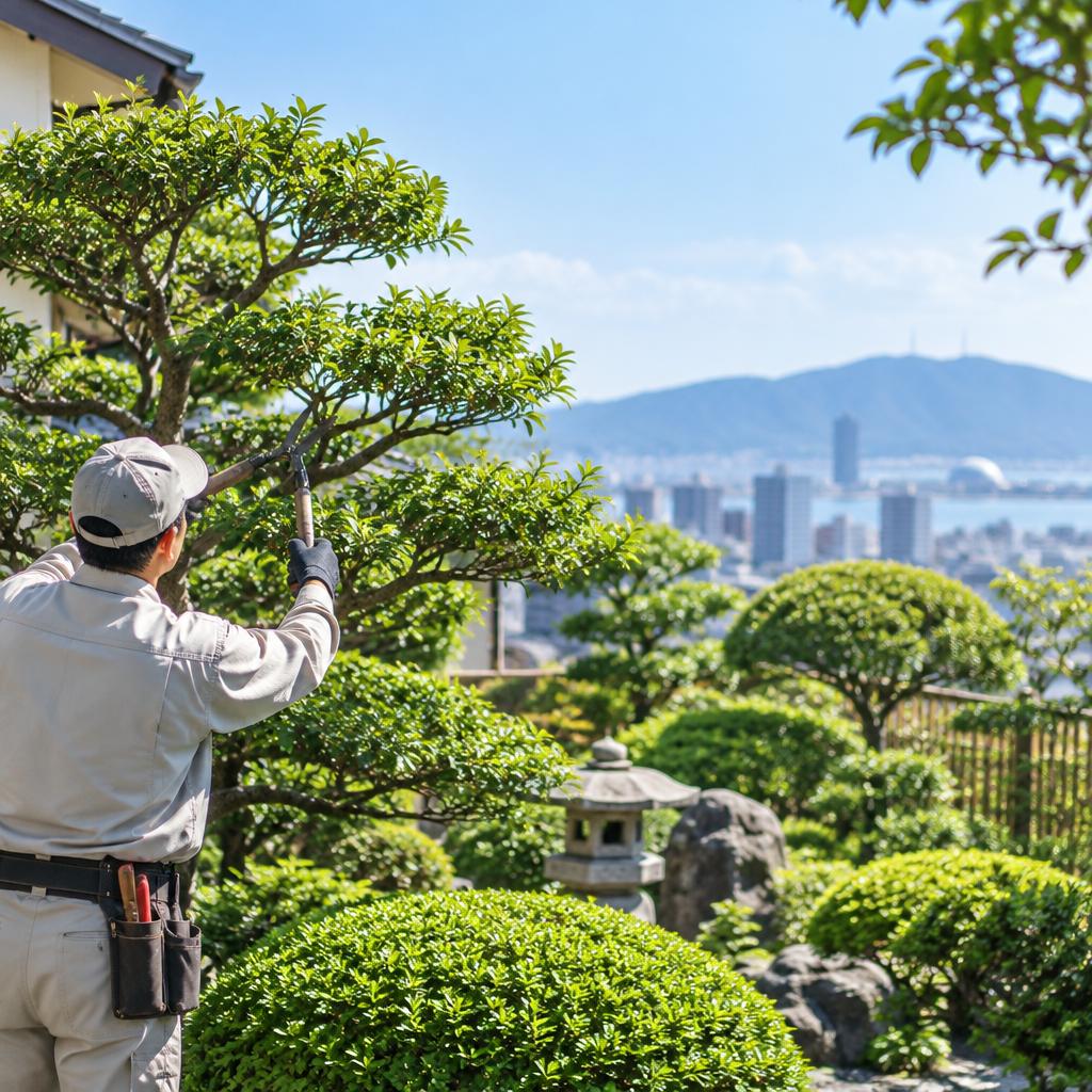 福岡市南区の庭木剪定なら、一本一本に心を配る植木職人へ。枝葉を整え、お庭の景色を美しく。まずは無料見積もりで、料金や作業内容を比べてみませんか？