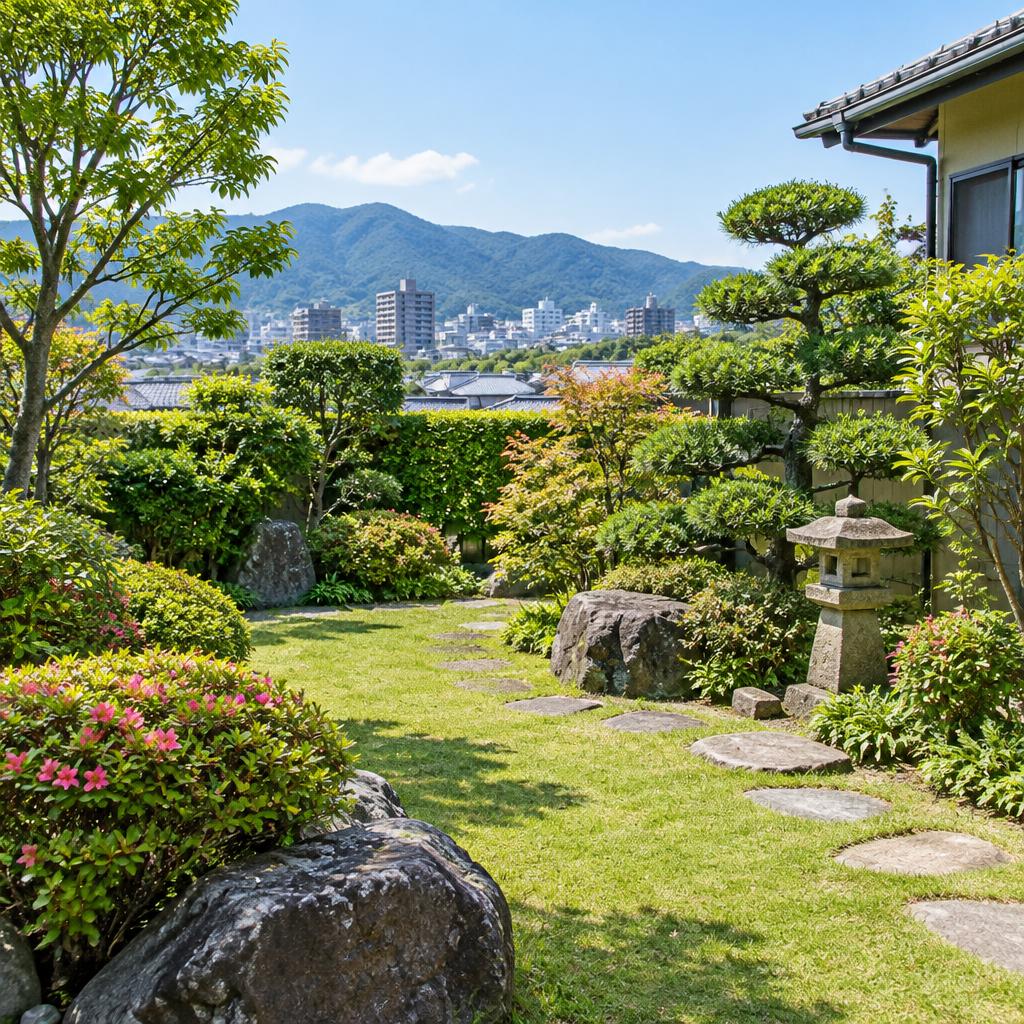 大野城市の庭を、手作業の技で美しく。草刈りから後片付けまで、丁寧な庭の手入れを。