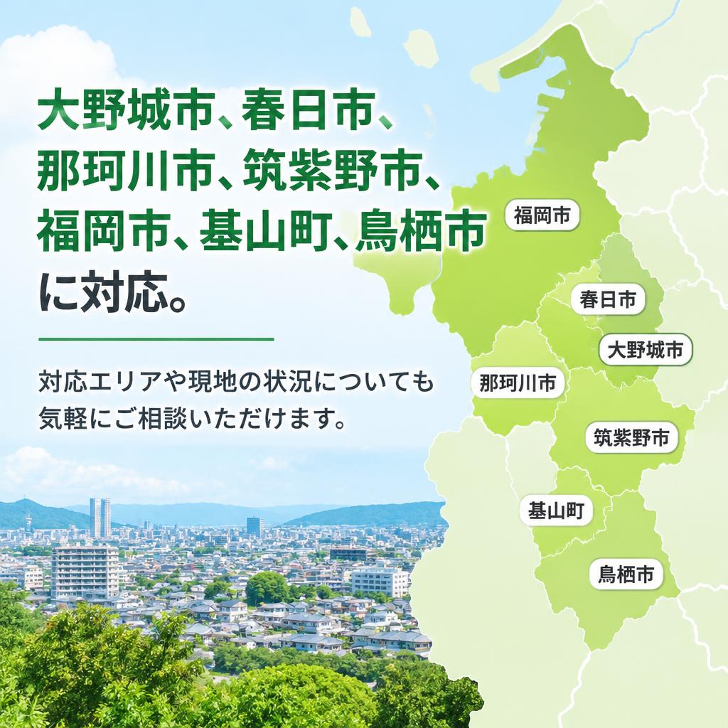大野城市を中心に、近隣エリアへ出張します